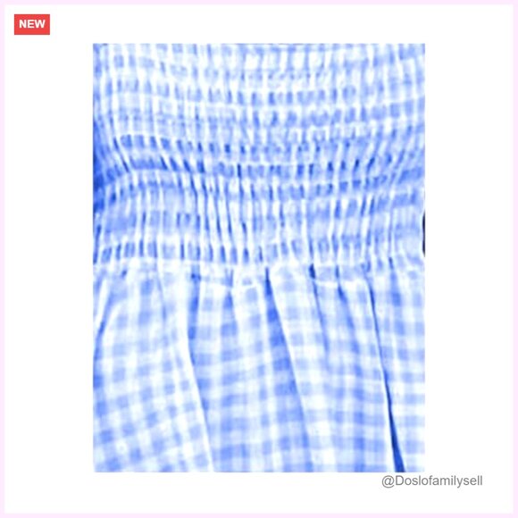 Women's Square Neck Plaid Smocked Maxi Dress Ruffle Sleeve Tiered A-Line - Picture 5 of 5